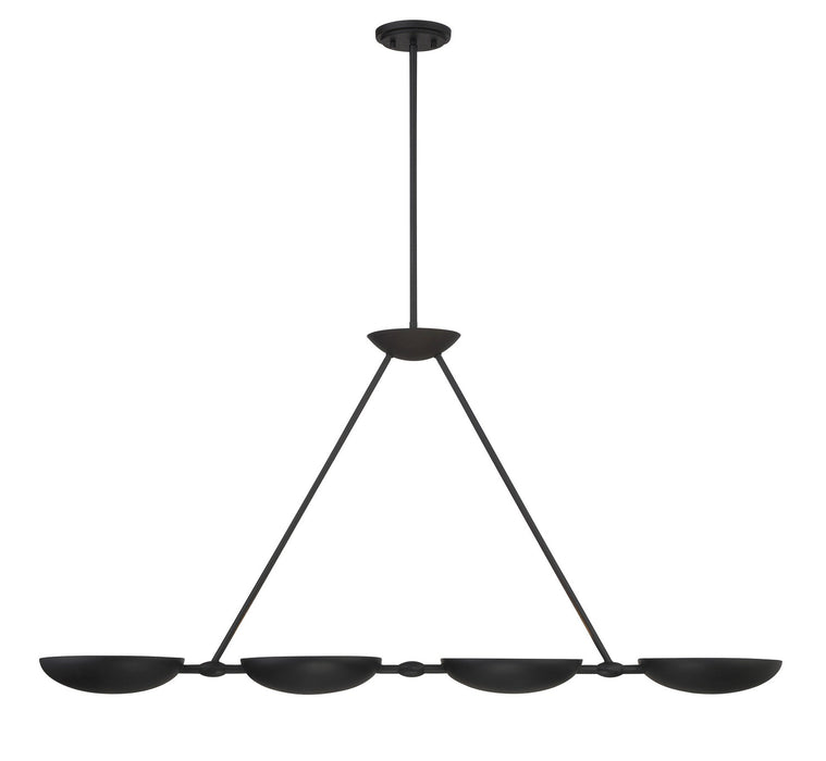 George Kovacs P1318-076 Four Light Island Pendant, Textured Black
