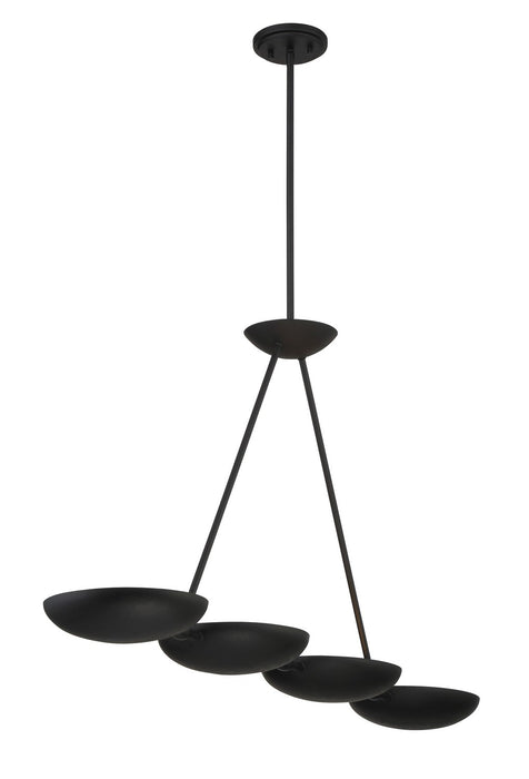 George Kovacs P1318-076 Four Light Island Pendant, Textured Black