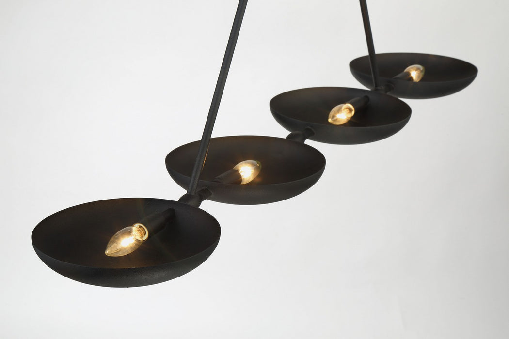 George Kovacs P1318-076 Four Light Island Pendant, Textured Black