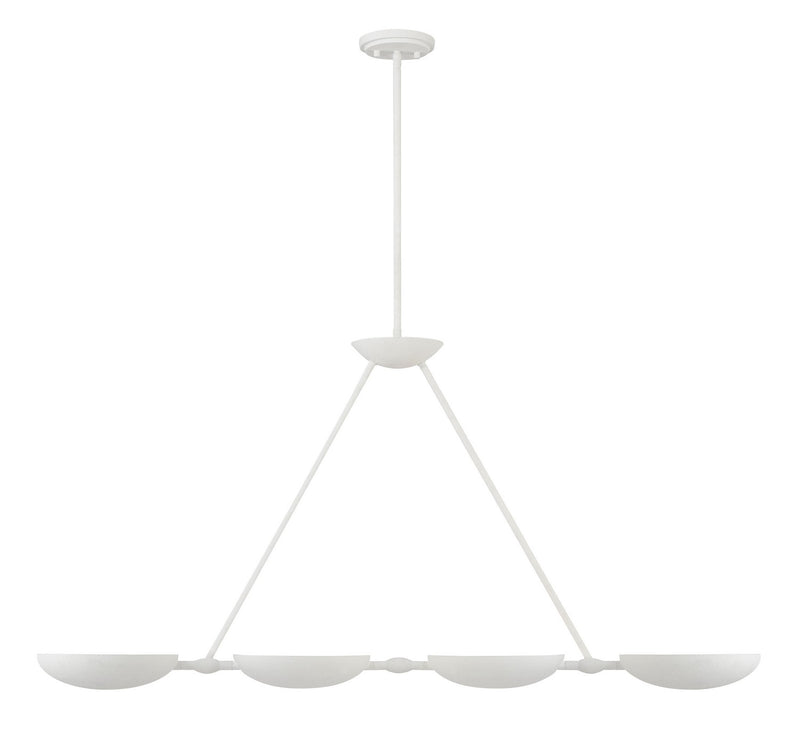 George Kovacs P1318-792 Four Light Island Pendant, Piastra White