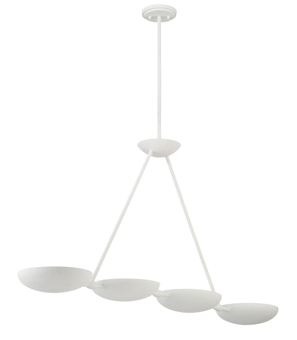 George Kovacs P1318-792 Four Light Island Pendant, Piastra White