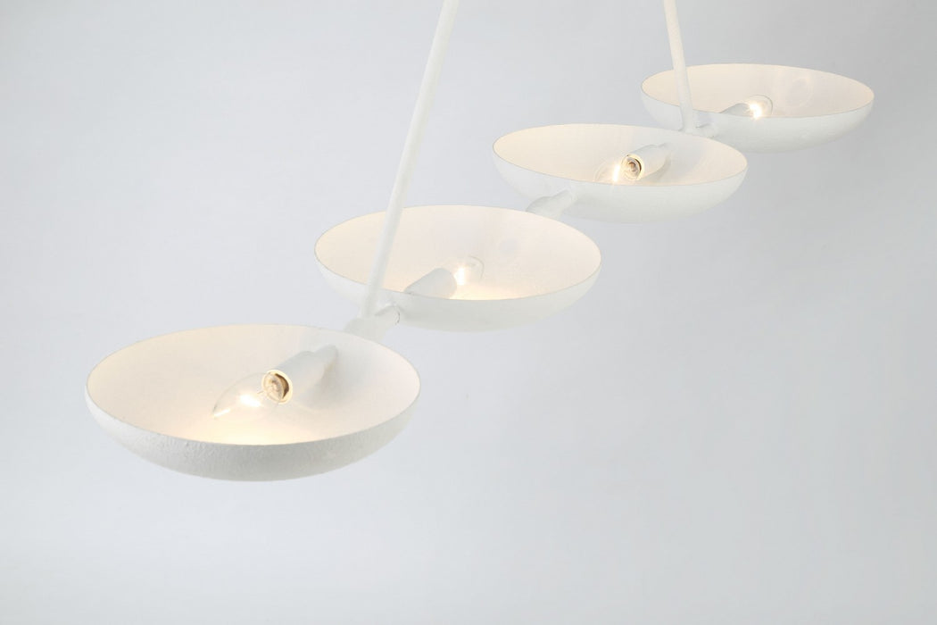 George Kovacs P1318-792 Four Light Island Pendant, Piastra White