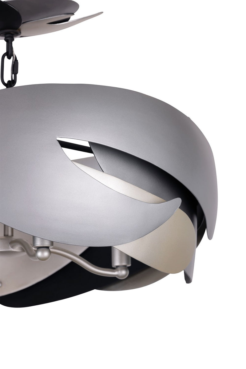 George Kovacs P1333-780 Four Light Semi Flush Mount, Coal With Atlas And Midnight S