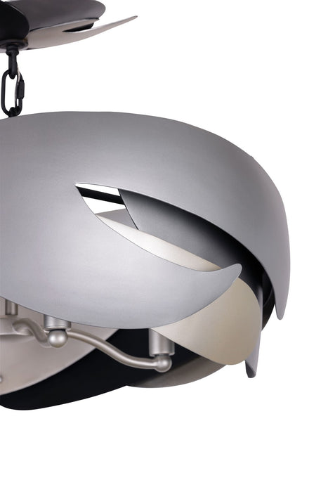 George Kovacs P1333-780 Four Light Semi Flush Mount, Coal With Atlas And Midnight S