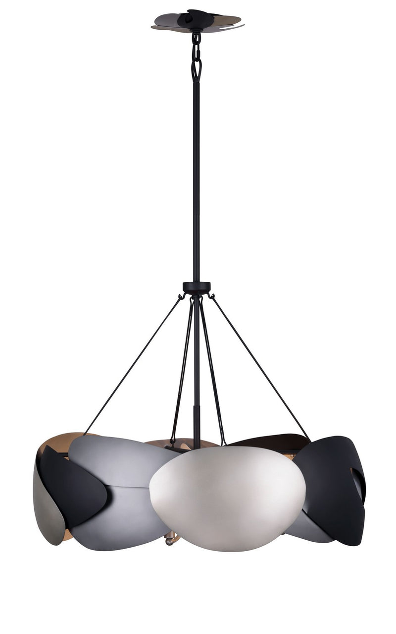 George Kovacs P1334-780 Six Light Pendant, Coal With Atlas And Midnight S