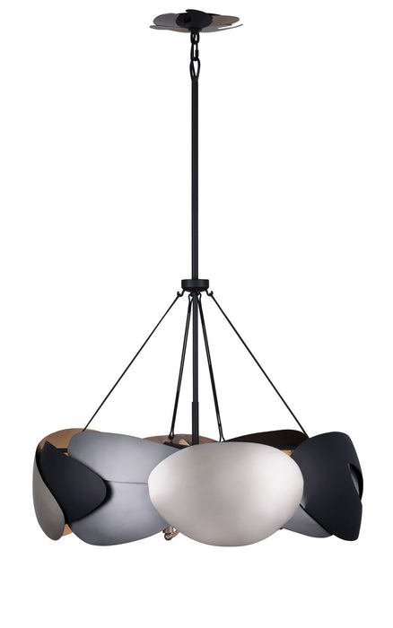 George Kovacs P1334-780 Six Light Pendant, Coal With Atlas And Midnight S
