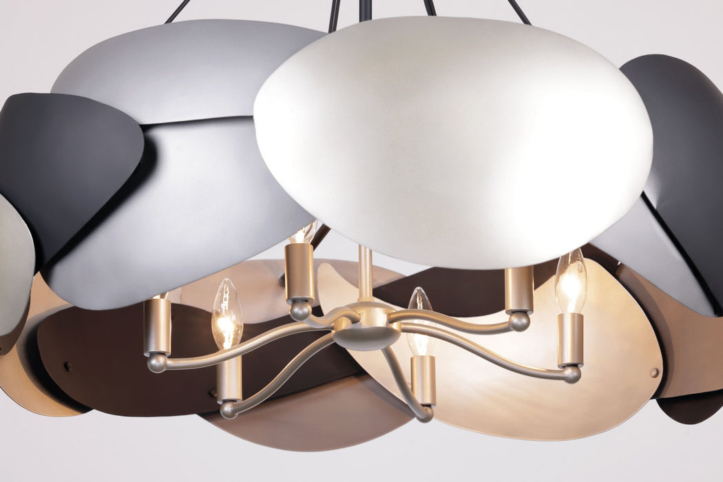 George Kovacs P1334-780 Six Light Pendant, Coal With Atlas And Midnight S
