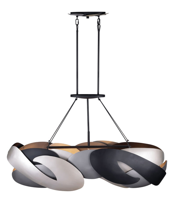 George Kovacs P1335-780 Six Light Island Pendant, Coal With Atlas And Midnight S