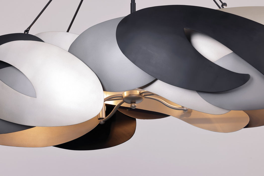 George Kovacs P1335-780 Six Light Island Pendant, Coal With Atlas And Midnight S