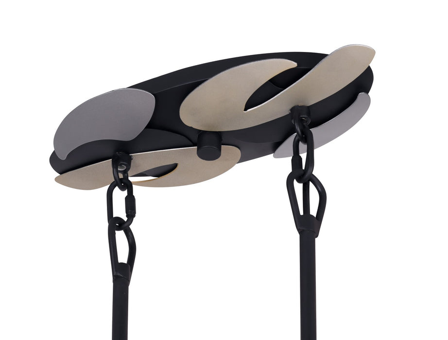 George Kovacs P1335-780 Six Light Island Pendant, Coal With Atlas And Midnight S