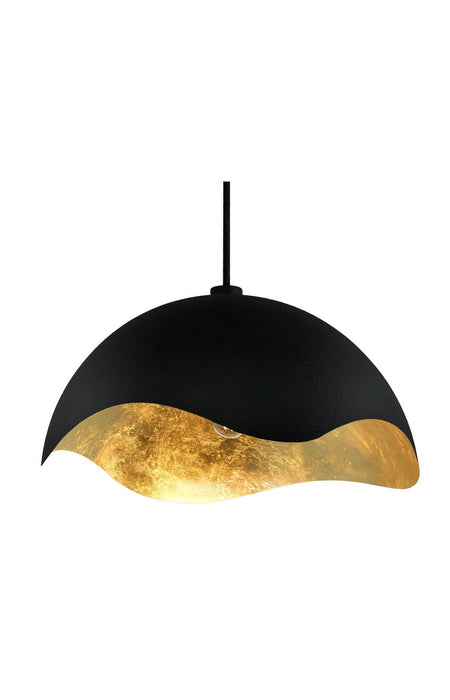 George Kovacs P1915-711 One Light Pendant, Sand Coal W/Gold Leaf