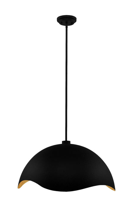 George Kovacs P1915-711 One Light Pendant, Sand Coal W/Gold Leaf
