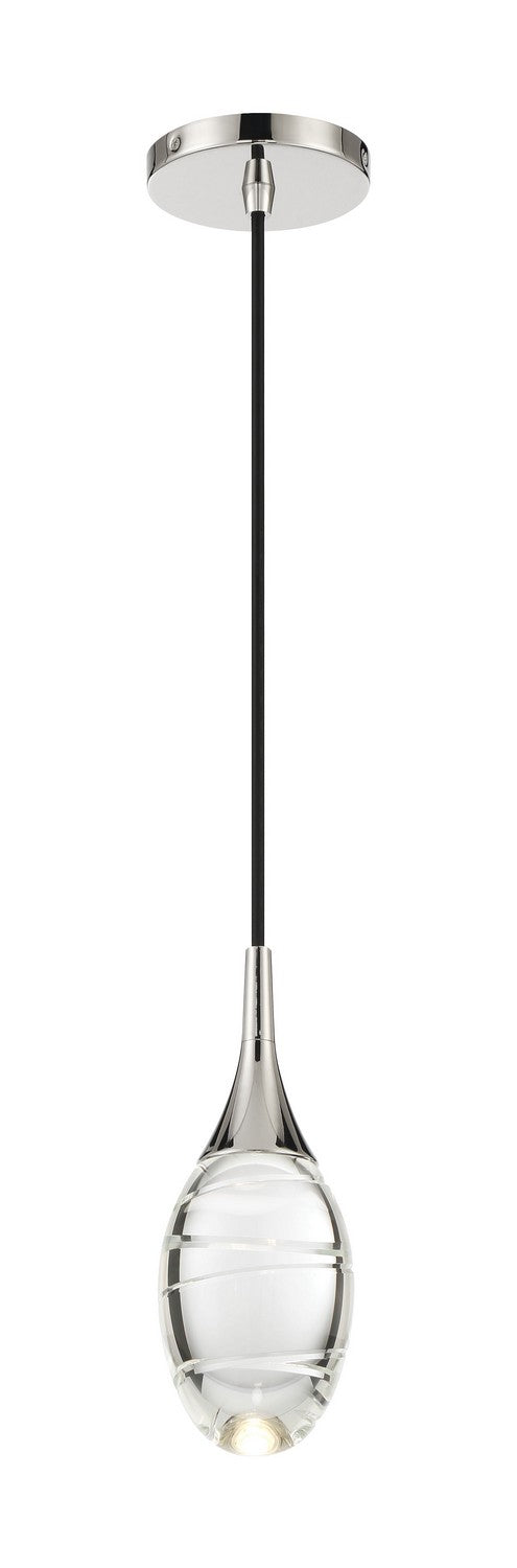 George Kovacs P5592-613-L LED Mini Pendant, Polished Nickel