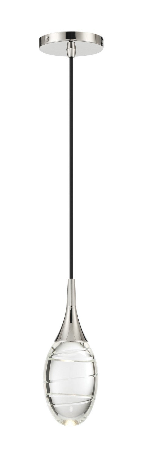 George Kovacs P5592-613-L LED Mini Pendant, Polished Nickel