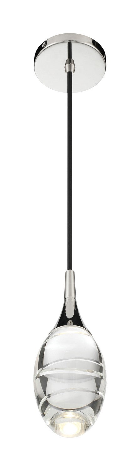 George Kovacs P5592-613-L LED Mini Pendant, Polished Nickel