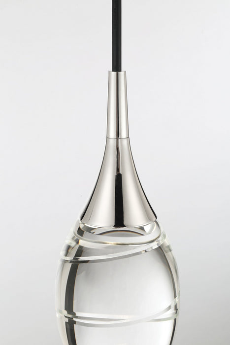 George Kovacs P5592-613-L LED Mini Pendant, Polished Nickel