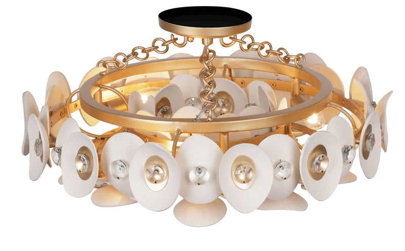 Metropolitan N1863-760 Three Light Semi Flush Mount, Fawn Gold