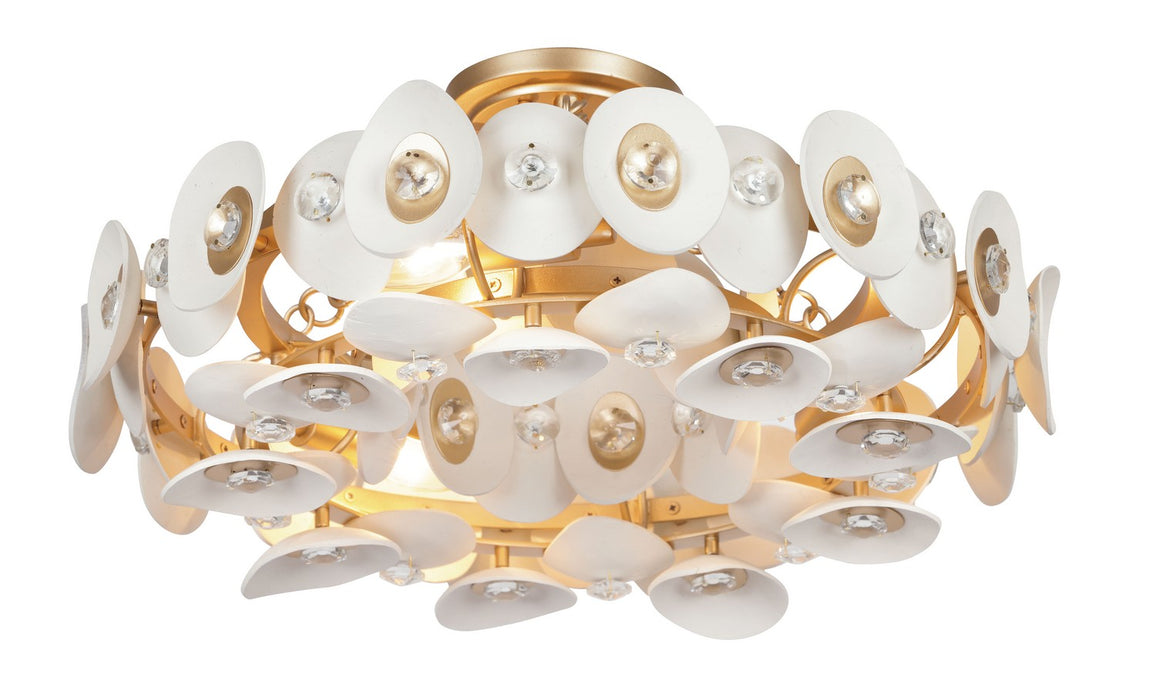 Metropolitan N1863-760 Three Light Semi Flush Mount, Fawn Gold