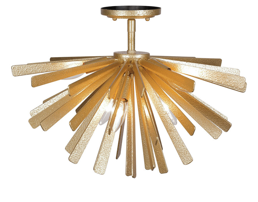 Metropolitan N1906-785 Six Light Flush Mount, Piastra Gold