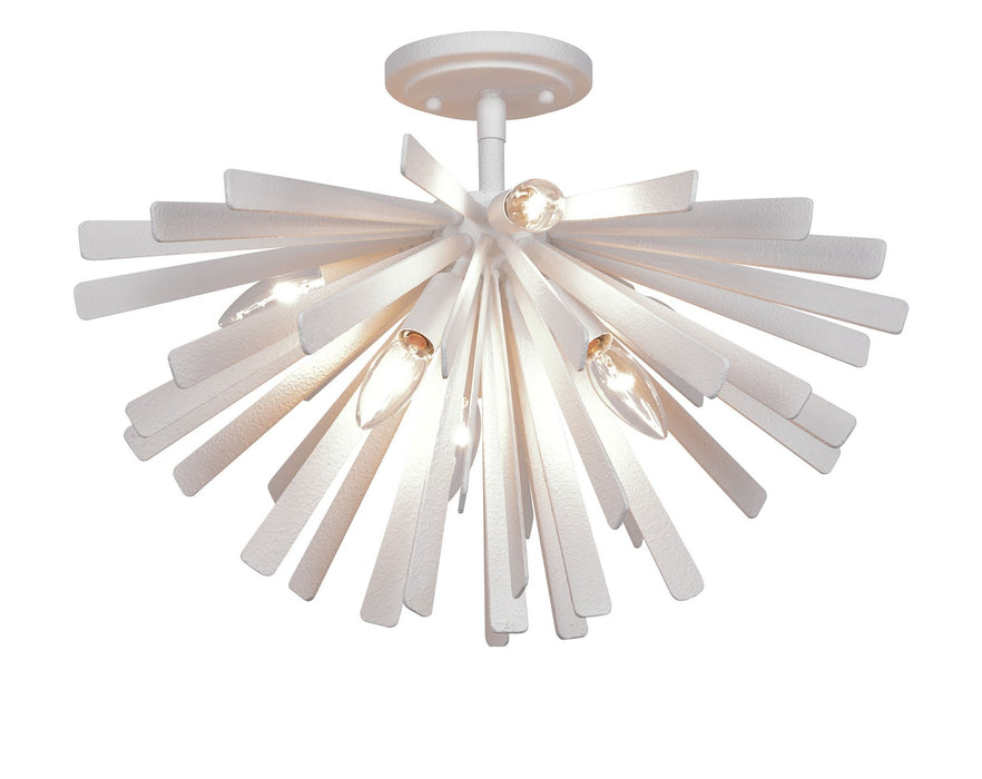 Metropolitan N1906-792 Six Light Flush Mount, Piastra White
