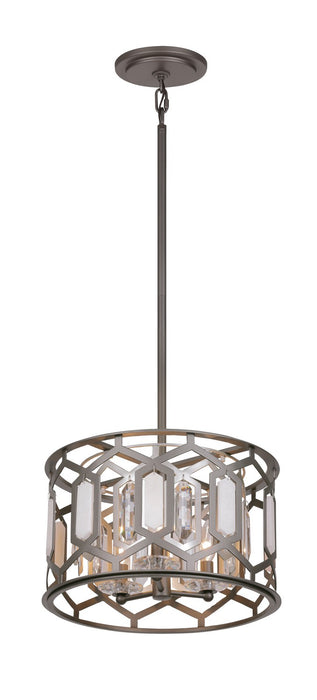 Minka-Lavery 3585-795 Three Light Semi Flush Mount, Bronze & Sultry Silver