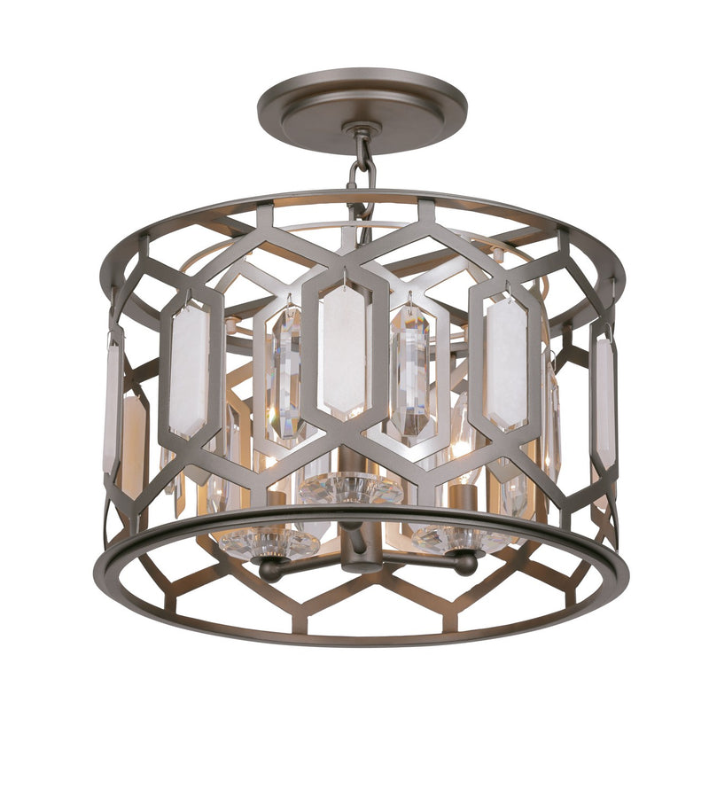 Minka-Lavery 3585-795 Three Light Semi Flush Mount, Bronze & Sultry Silver