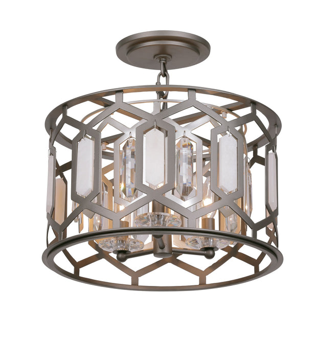 Minka-Lavery 3585-795 Three Light Semi Flush Mount, Bronze & Sultry Silver