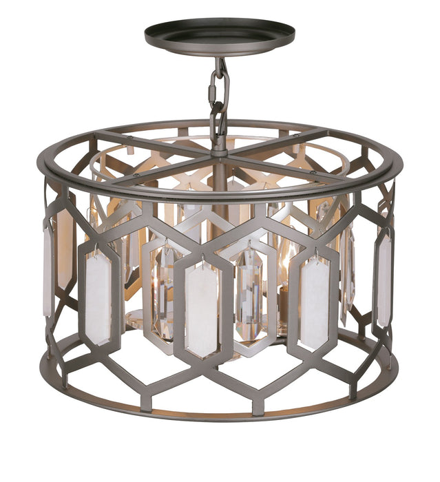 Minka-Lavery 3585-795 Three Light Semi Flush Mount, Bronze & Sultry Silver