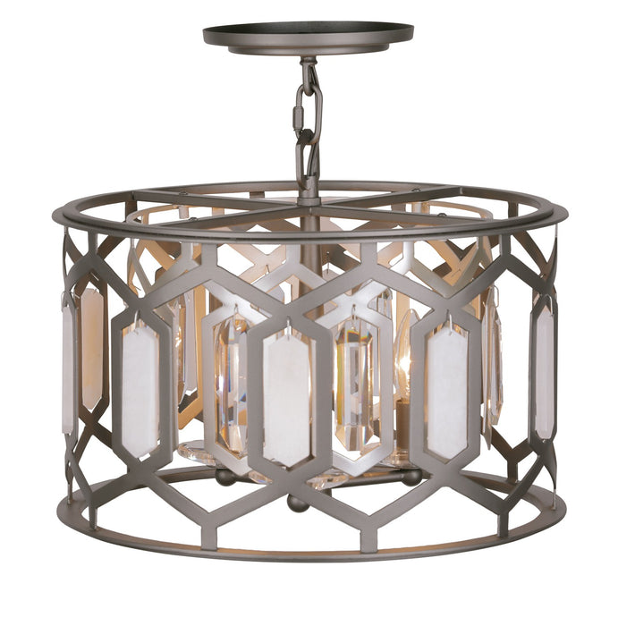 Minka-Lavery 3585-795 Three Light Semi Flush Mount, Bronze & Sultry Silver
