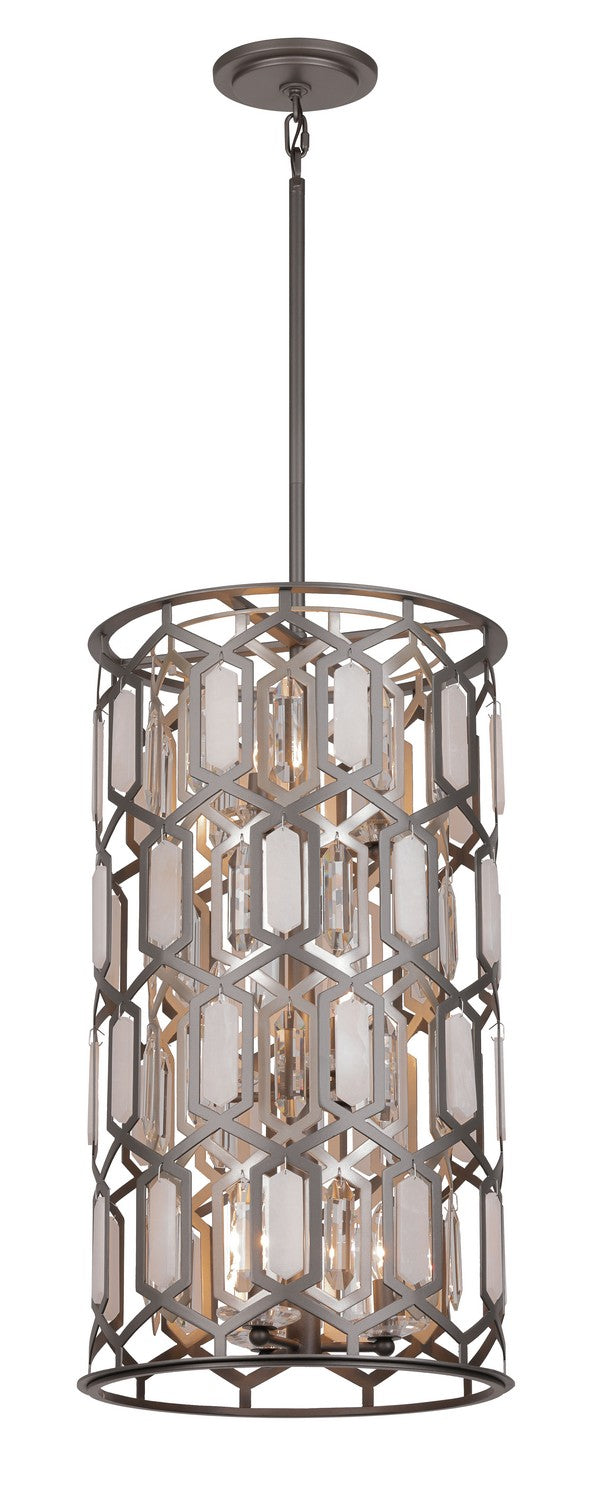 Minka-Lavery 3586-795 Nine Light Foyer Pendant, Bronze & Sultry Silver