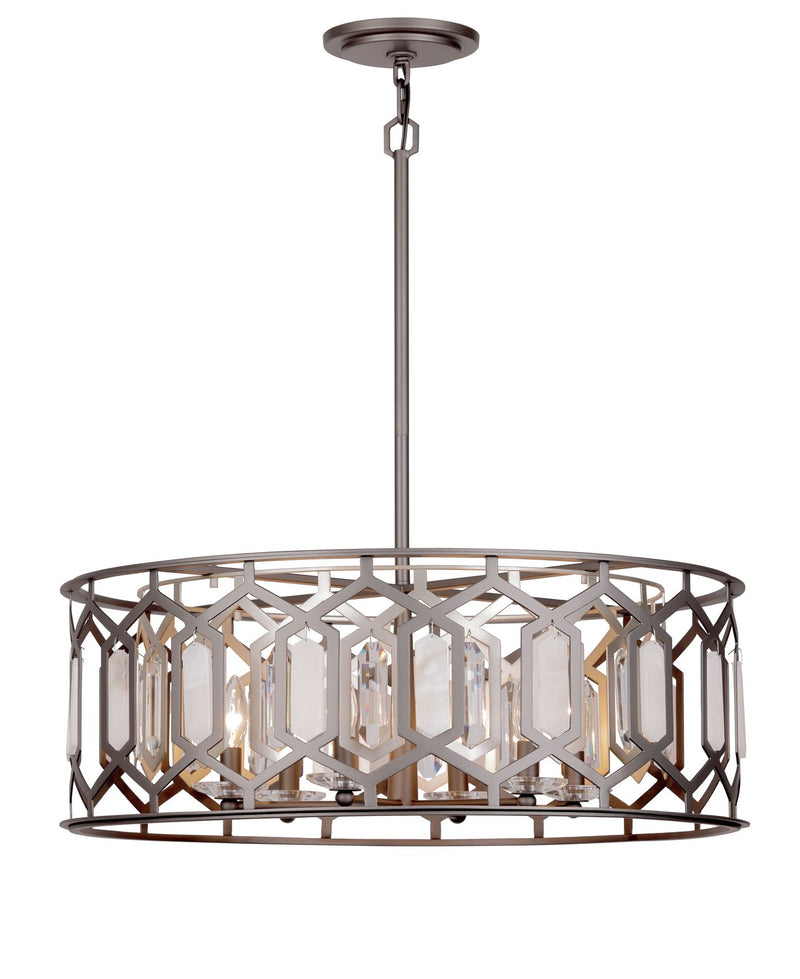 Minka-Lavery 3587-795 Six Light Pendant, Bronze & Sultry Silver