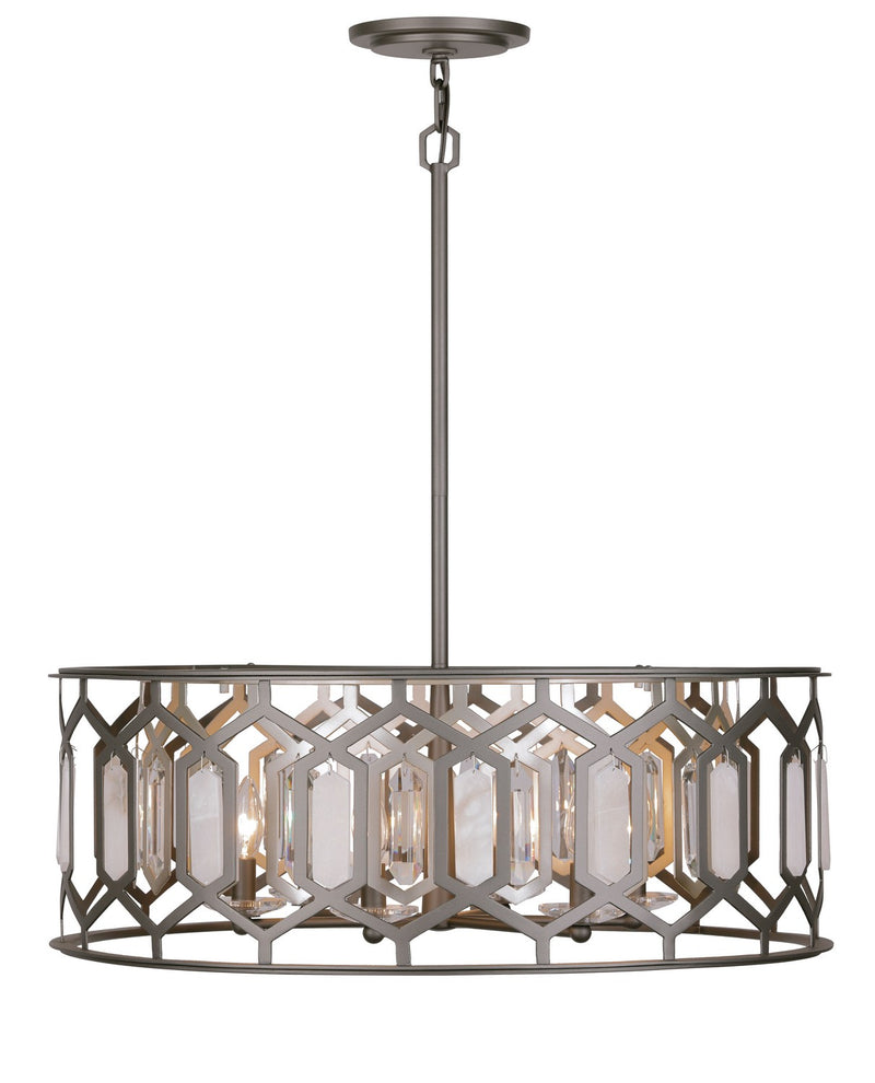 Minka-Lavery 3587-795 Six Light Pendant, Bronze & Sultry Silver
