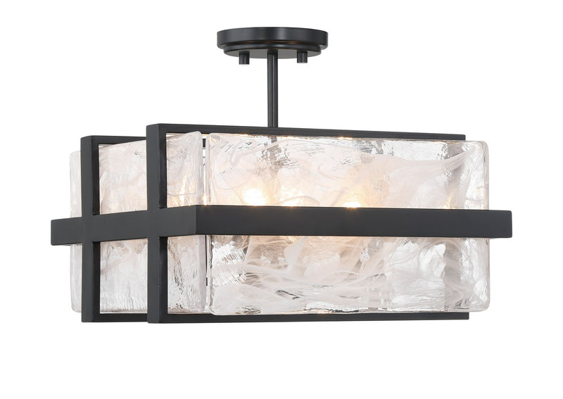 Minka-Lavery 3616-66A Four Light Semi Flush Mount, Coal