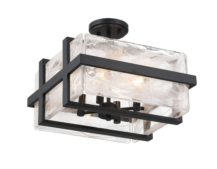 Minka-Lavery 3616-66A Four Light Semi Flush Mount, Coal