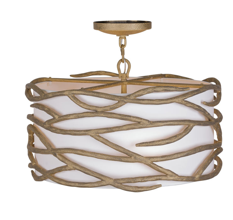 Minka-Lavery 3715-788 Four Light Semi Flush Mount, Ashen Gold