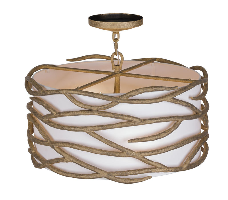 Minka-Lavery 3715-788 Four Light Semi Flush Mount, Ashen Gold