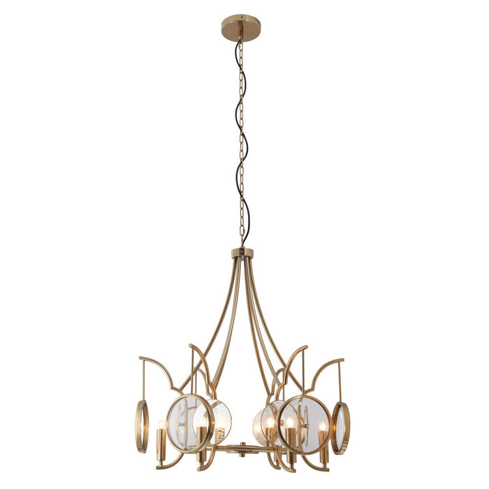 Minka-Lavery 3816-863 Six Light Chandelier, Artisan Brass