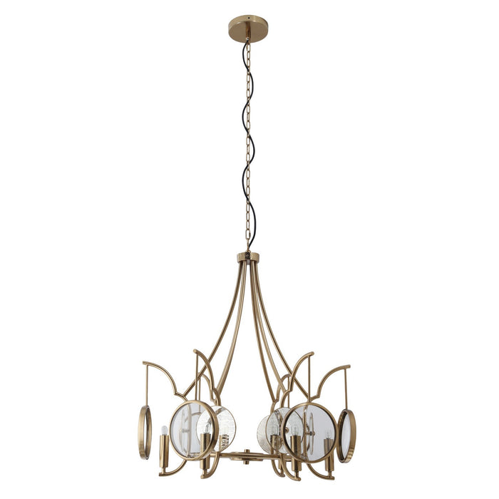 Minka-Lavery 3816-863 Six Light Chandelier, Artisan Brass