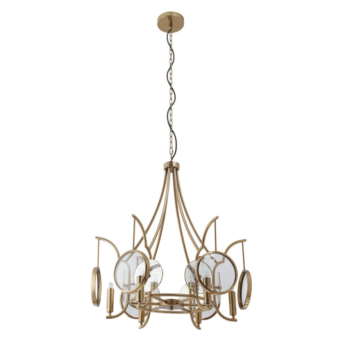 Minka-Lavery 3816-863 Six Light Chandelier, Artisan Brass