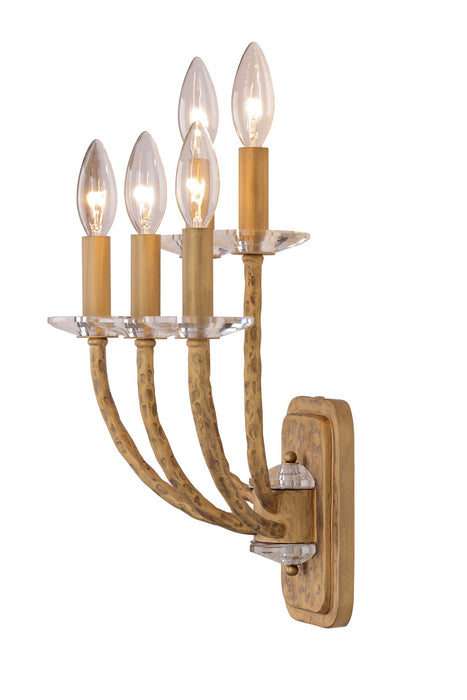 Minka-Lavery 5285-788 Five Light Wall Sconce, Silver W/Oxide Flecks