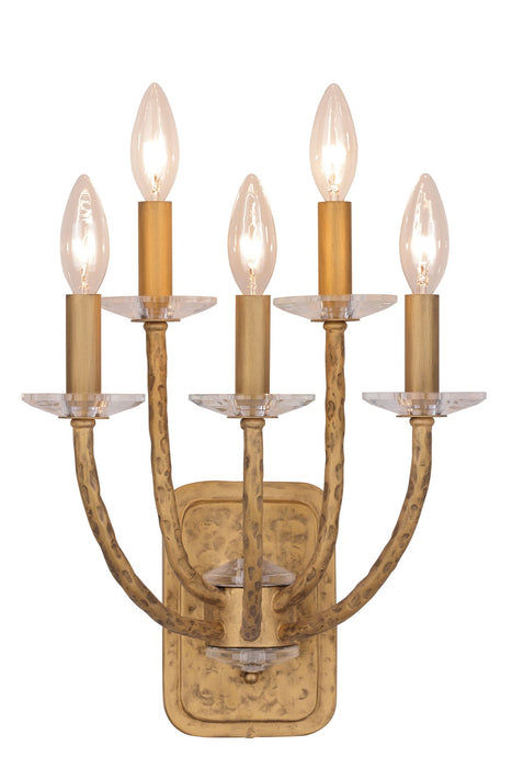 Minka-Lavery 5285-788 Five Light Wall Sconce, Silver W/Oxide Flecks