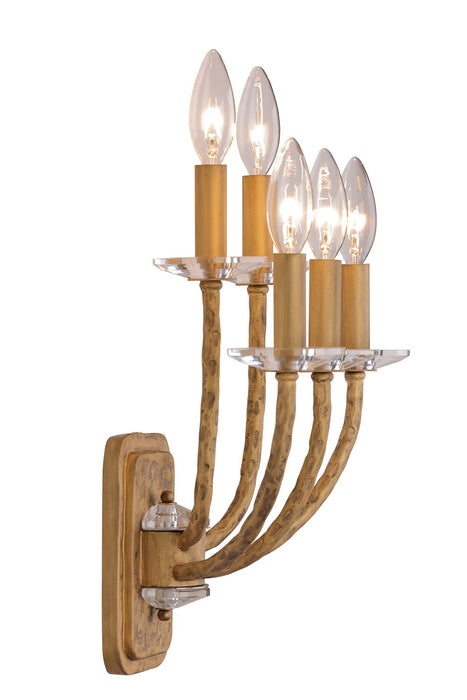 Minka-Lavery 5285-788 Five Light Wall Sconce, Silver W/Oxide Flecks