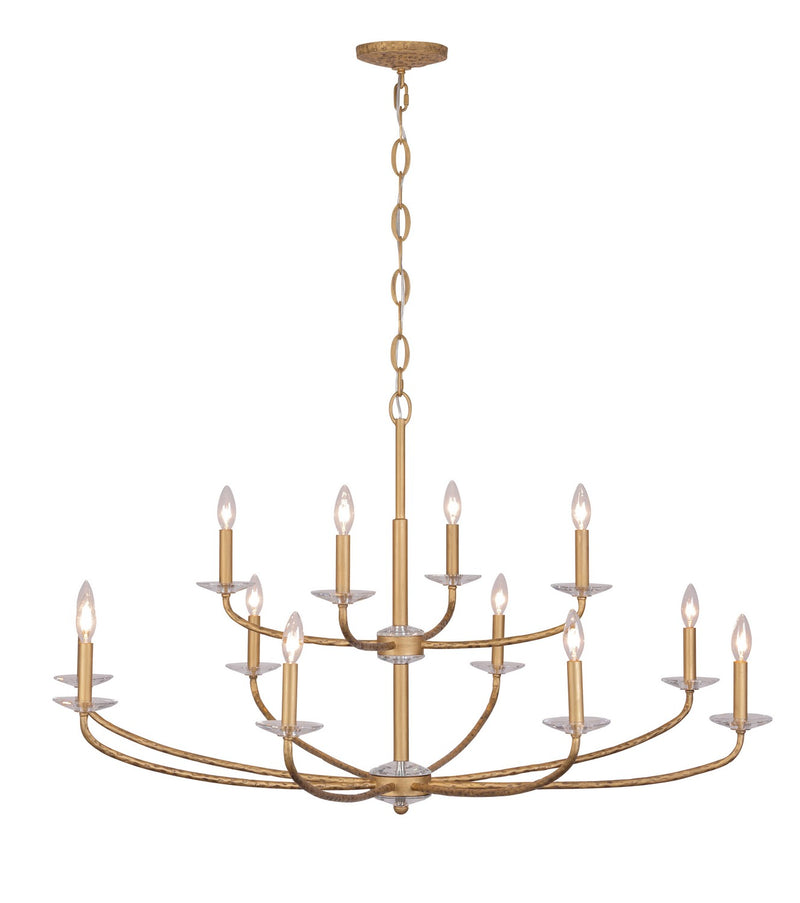 Minka-Lavery 5288-788 12 Light Chandelier, Ashen Gold