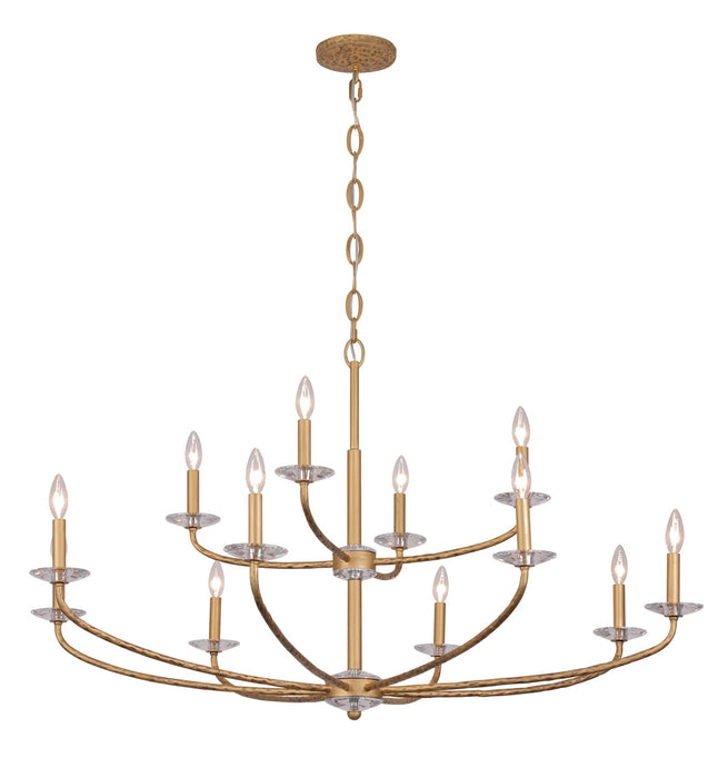 Minka-Lavery 5288-788 12 Light Chandelier, Ashen Gold