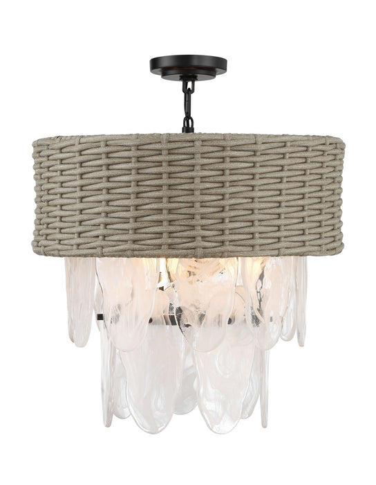 Minka-Lavery 5296-66A Six Light Semi Flush Mount, Coal
