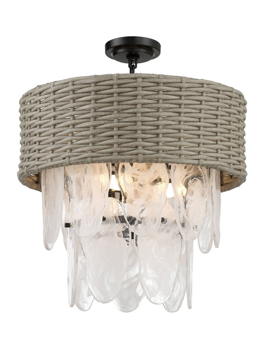 Minka-Lavery 5296-66A Six Light Semi Flush Mount, Coal