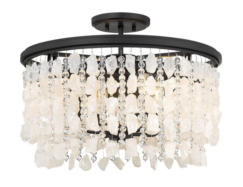 Minka-Lavery 6703-66 Four Light Semi Flush Mount, Sand Coal
