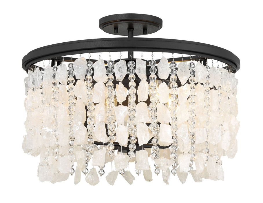 Minka-Lavery 6703-66 Four Light Semi Flush Mount, Sand Coal