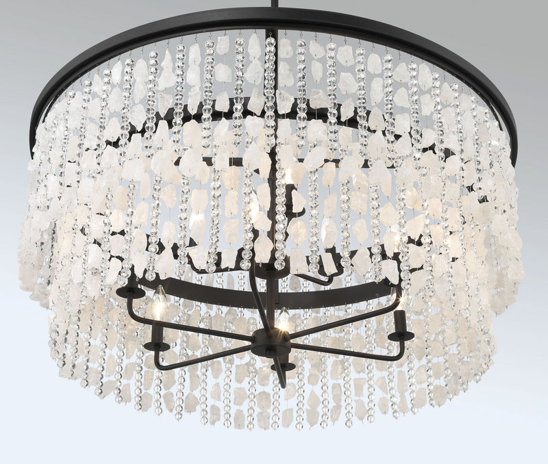 Minka-Lavery 6706-66 Nine Light Chandelier, Sand Coal