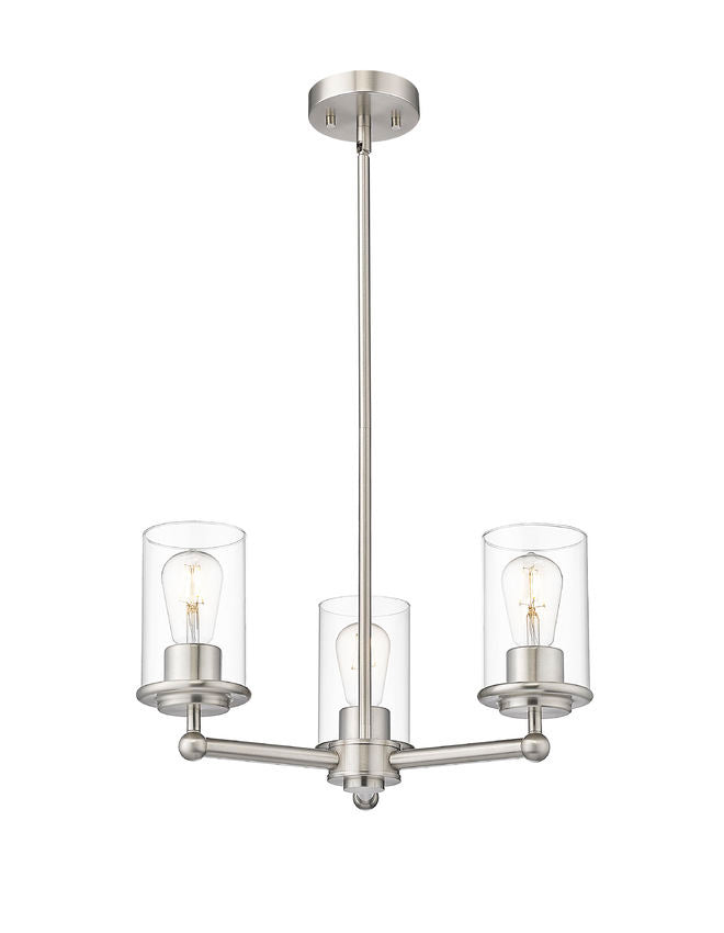 Z-Lite 742-3BN Three Light Chandelier, Brushed Nickel
